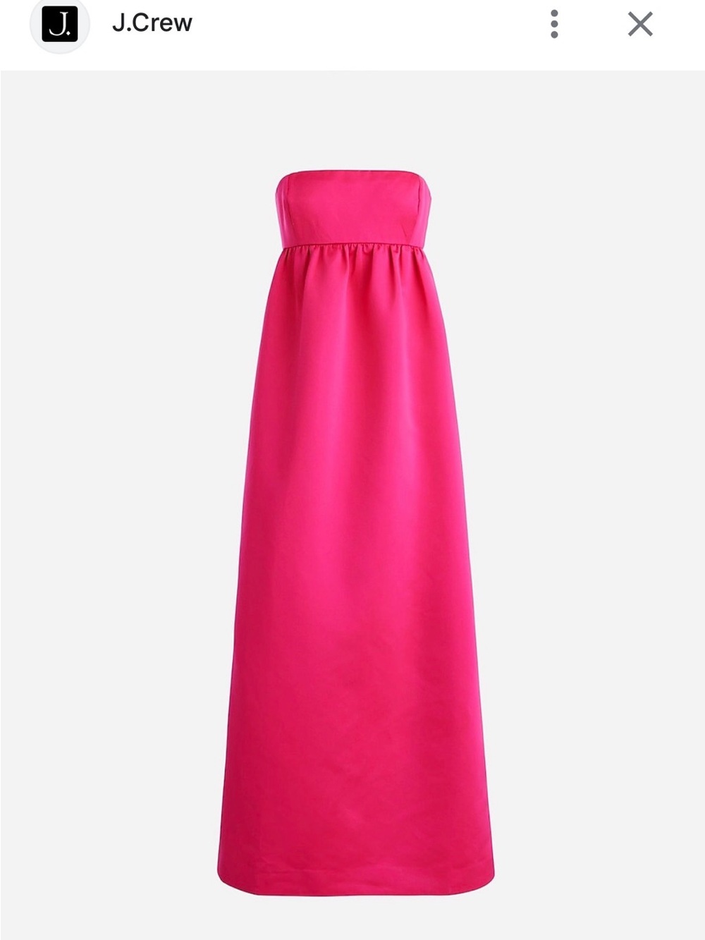 J. Crew Limited Edition Duchesse Silk Strapless Dress in Fuchsia, Brand New